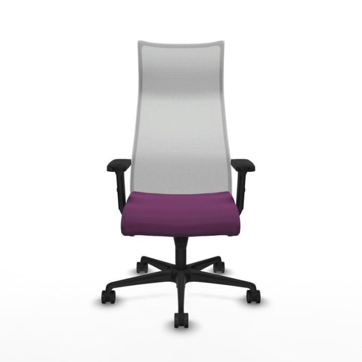 Albacete malla sincro malla blanca similpiel morado brazos 2D base nailon ruedas 65 mm nailon