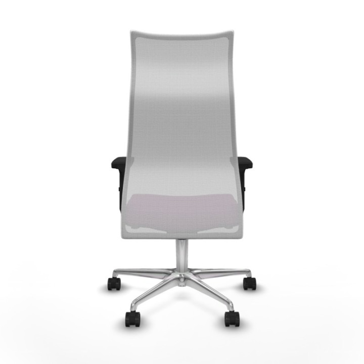 Albacete malla sincro malla blanca similpiel morado brazos 2D base aluminio ruedas 65 mm nailon