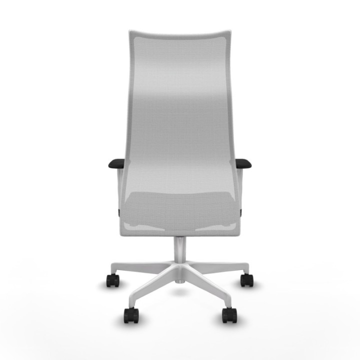 Albacete malla sincro malla blanca similpiel negro brazos blancos base blanca ruedas 65 mm nailon