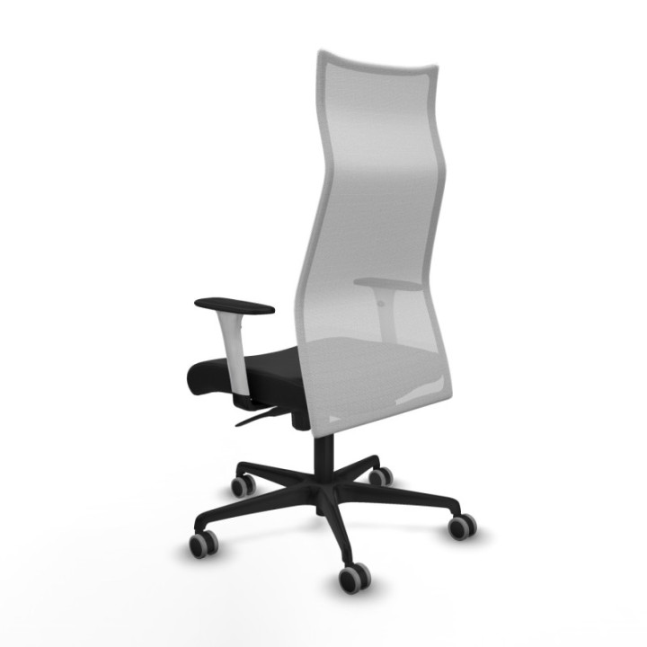 Albacete malla sincro malla blanca similpiel negro brazos blancos base nailon ruedas 65mm engomadas