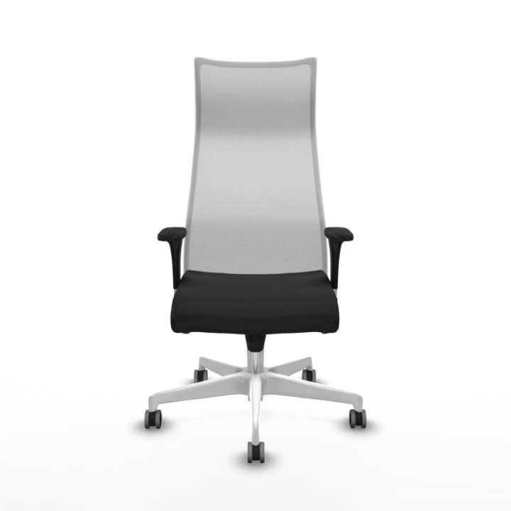 Albacete malla sincro malla blanca similpiel negro brazos 1D base blanca ruedas 65mm engomadas