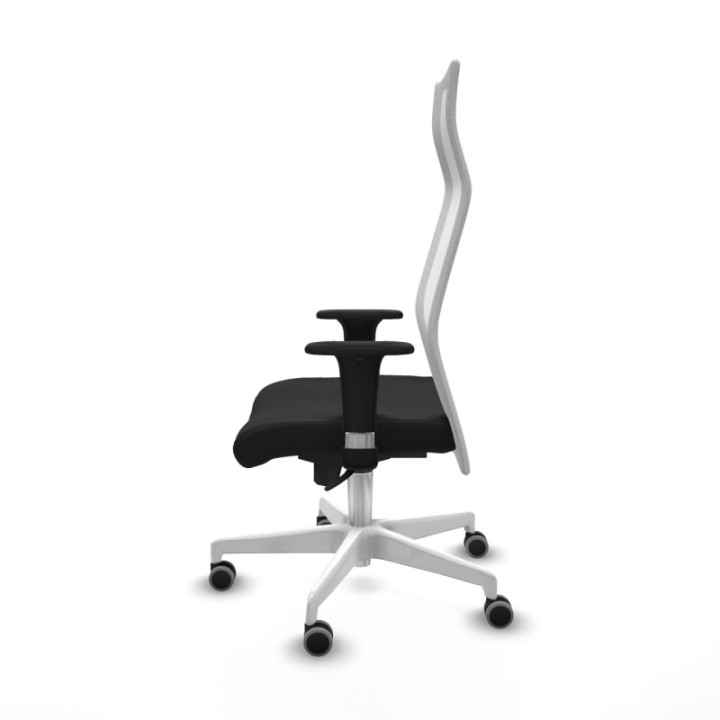 Albacete malla sincro malla blanca similpiel negro brazos 1D base blanca ruedas 65mm engomadas