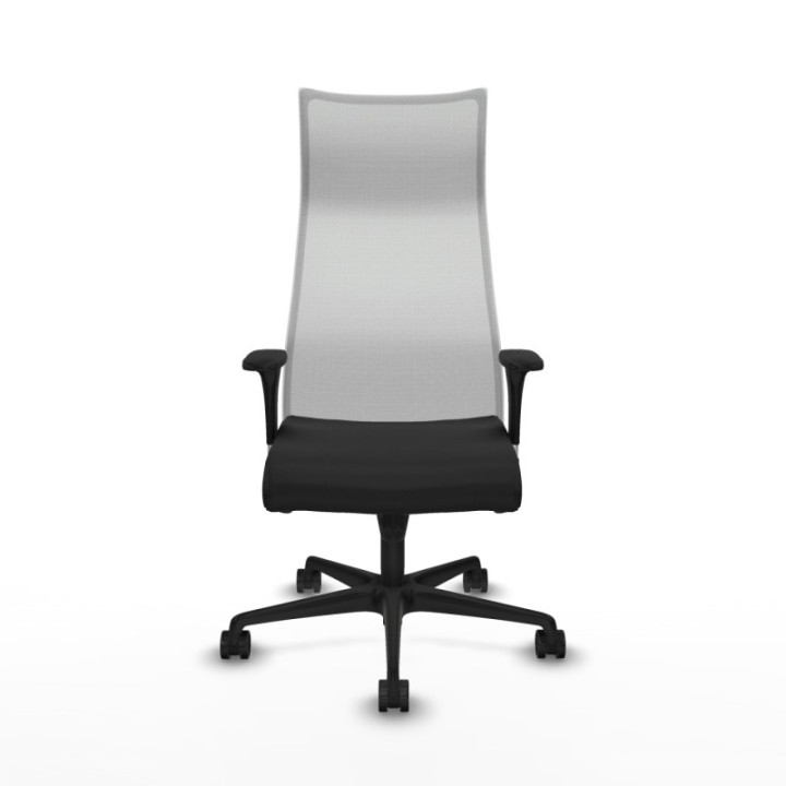 Albacete malla sincro malla blanca similpiel negro brazos 1D base nailon ruedas 65 mm nailon