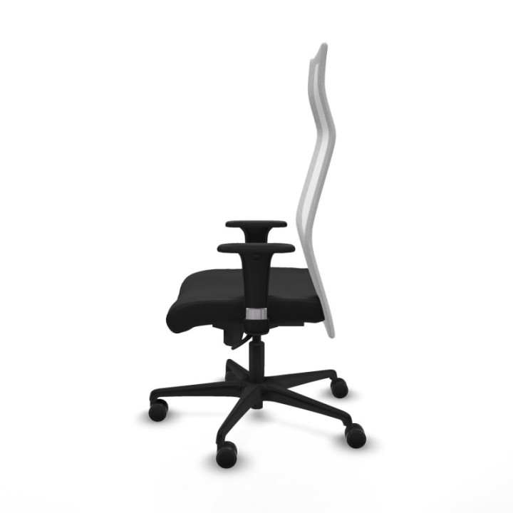 Albacete malla sincro malla blanca similpiel negro brazos 1D base nailon ruedas 65 mm nailon