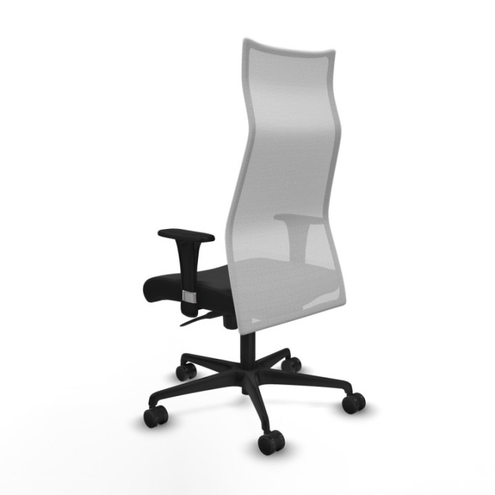 Albacete malla sincro malla blanca similpiel negro brazos 1D base nailon ruedas 65 mm nailon