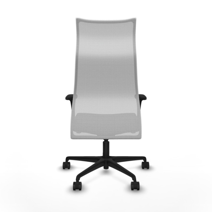 Albacete malla sincro malla blanca similpiel negro brazos 1D base nailon ruedas 65 mm nailon