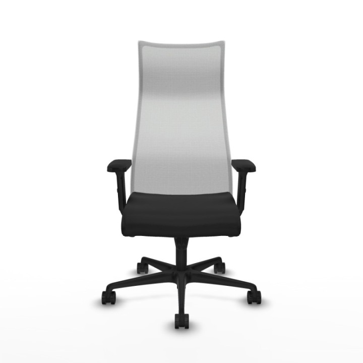 Albacete malla sincro malla blanca similpiel negro brazos 2D base nailon ruedas 65 mm nailon