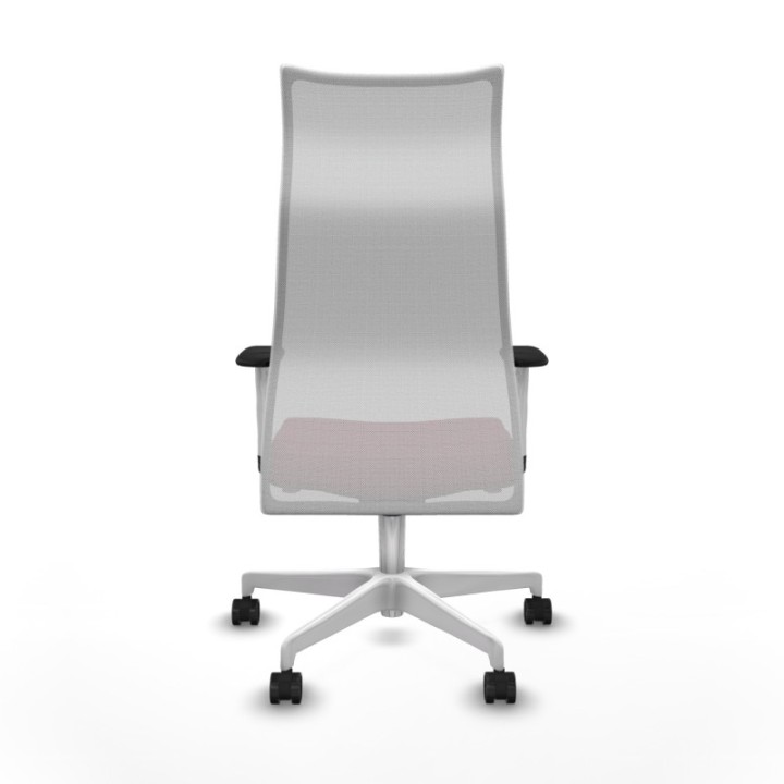 Albacete malla sincro malla blanca similpiel granate brazos blancos base blanca ruedas 65 mm nailon