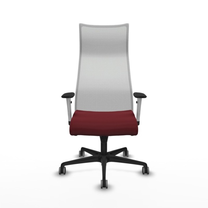 Albacete malla sincro malla blanca similpiel granate brazos blancos base nailon ruedas 65mm engomadas