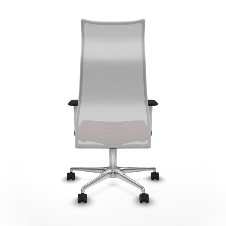 Albacete malla sincro malla blanca similpiel granate brazos blancos base aluminio ruedas 65 mm nailon