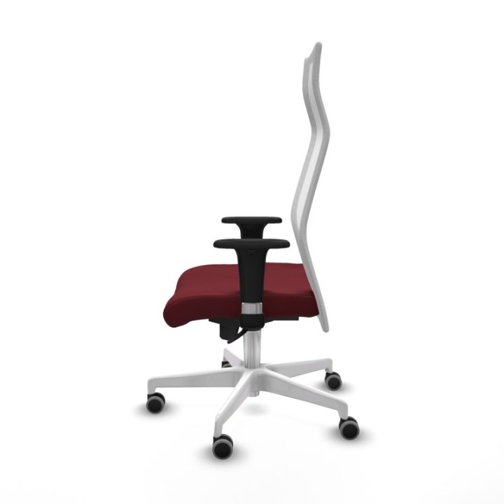 Albacete malla sincro malla blanca similpiel granate brazos 1D base blanca ruedas 65mm engomadas