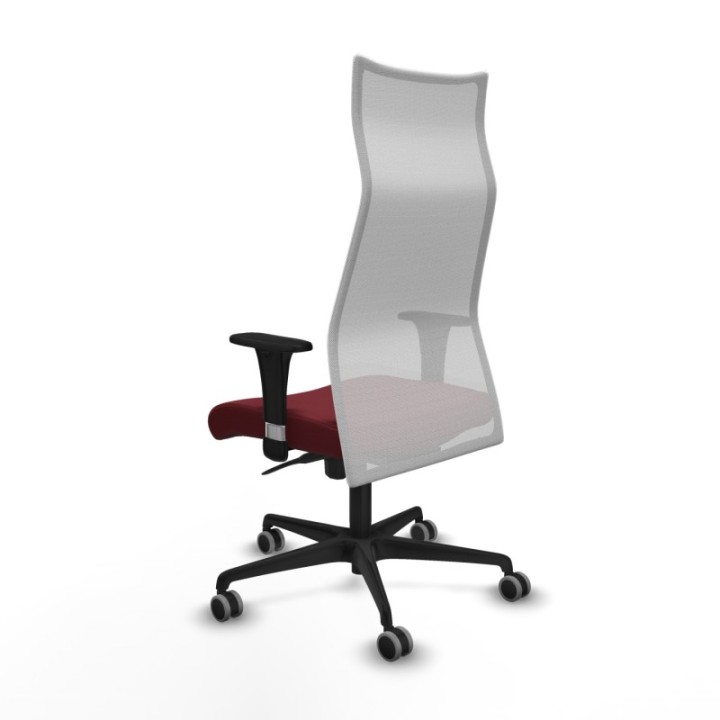 Albacete malla sincro malla blanca similpiel granate brazos 1D base nailon ruedas 65mm engomadas