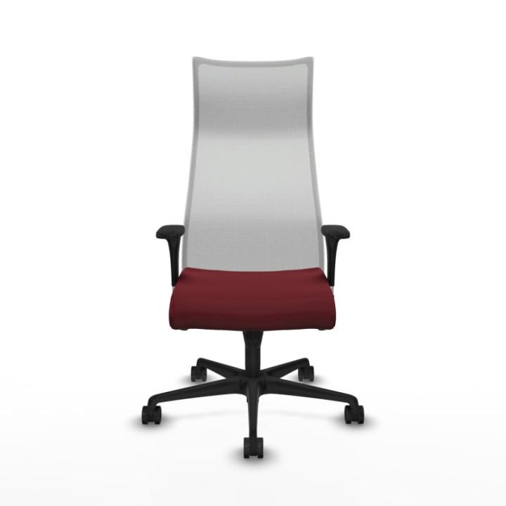 Albacete malla sincro malla blanca similpiel granate brazos 1D base nailon ruedas 65 mm nailon