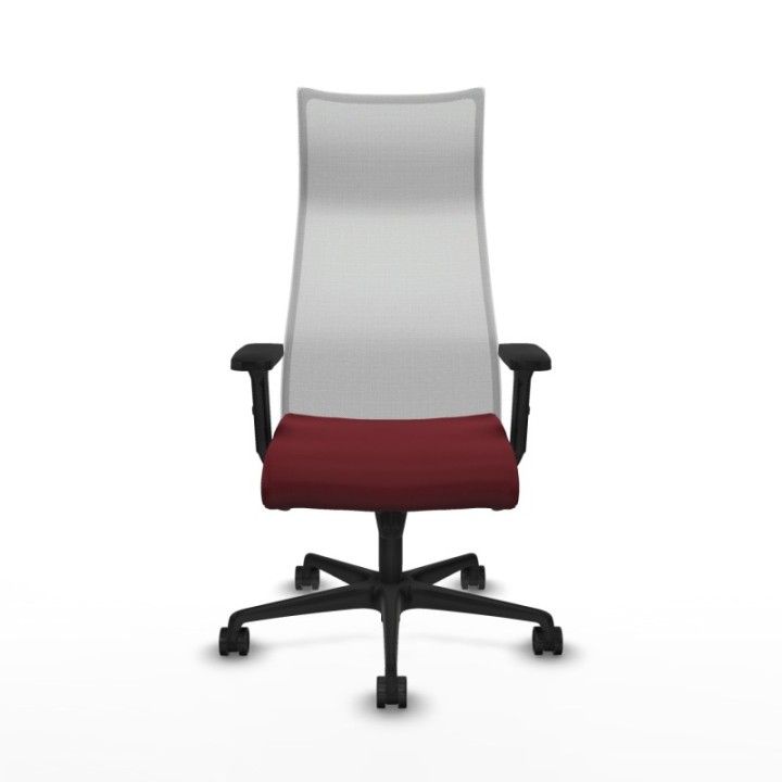 Albacete malla sincro malla blanca similpiel granate brazos 2D base nailon ruedas 65 mm nailon