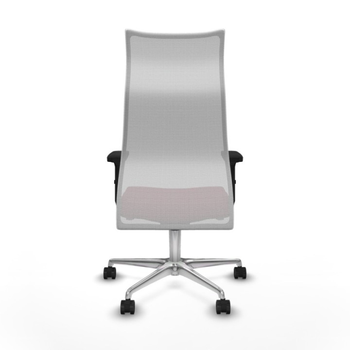 Albacete malla sincro malla blanca similpiel granate brazos 2D base aluminio ruedas 65 mm nailon