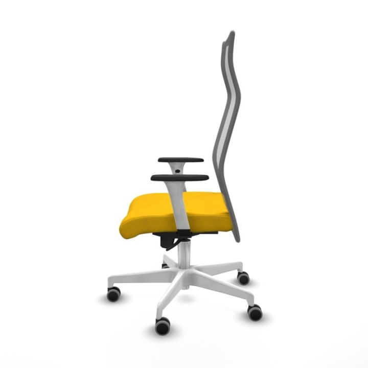 Albacete malla sincro malla gris bali amarillo brazos blancos base blanca ruedas 65mm engomadas