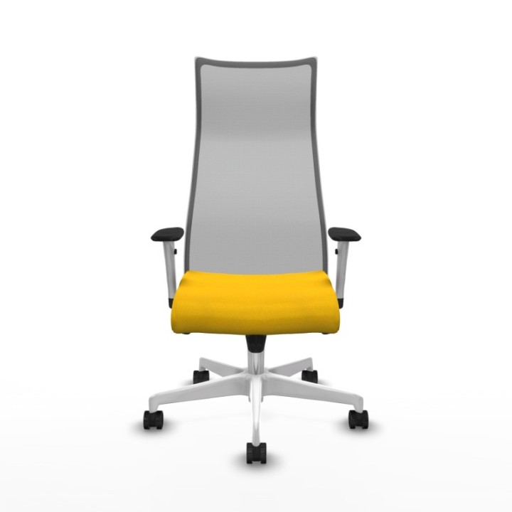 Albacete malla sincro malla gris bali amarillo brazos blancos base blanca ruedas 65 mm nailon