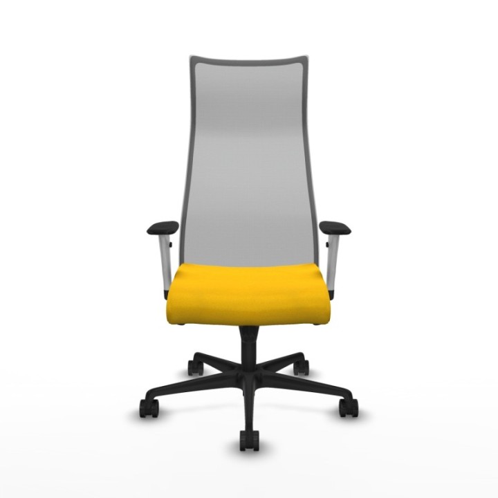 Albacete malla sincro malla gris bali amarillo brazos blancos base nailon ruedas 65 mm nailon