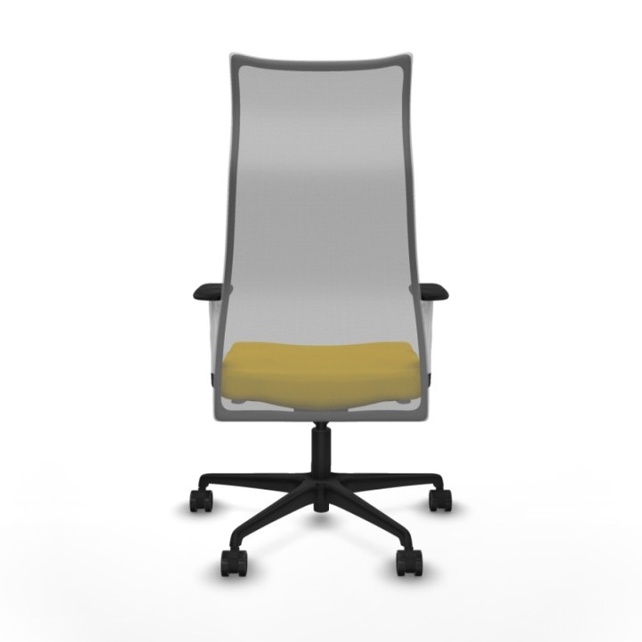 Albacete malla sincro malla gris bali amarillo brazos blancos base nailon ruedas 65 mm nailon