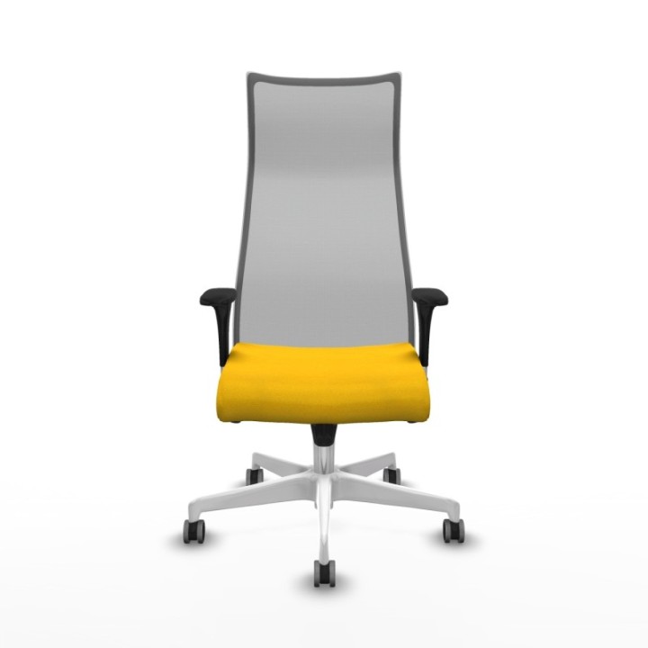 Albacete malla sincro malla gris bali amarillo brazos 1D base blanca ruedas 65mm engomadas