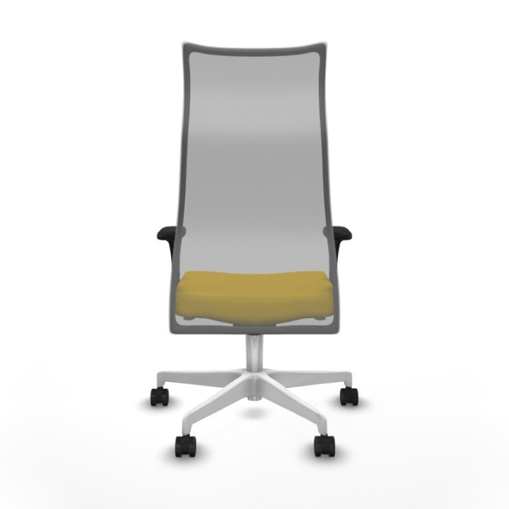 Albacete malla sincro malla gris bali amarillo brazos 1D base blanca ruedas 65 mm nailon