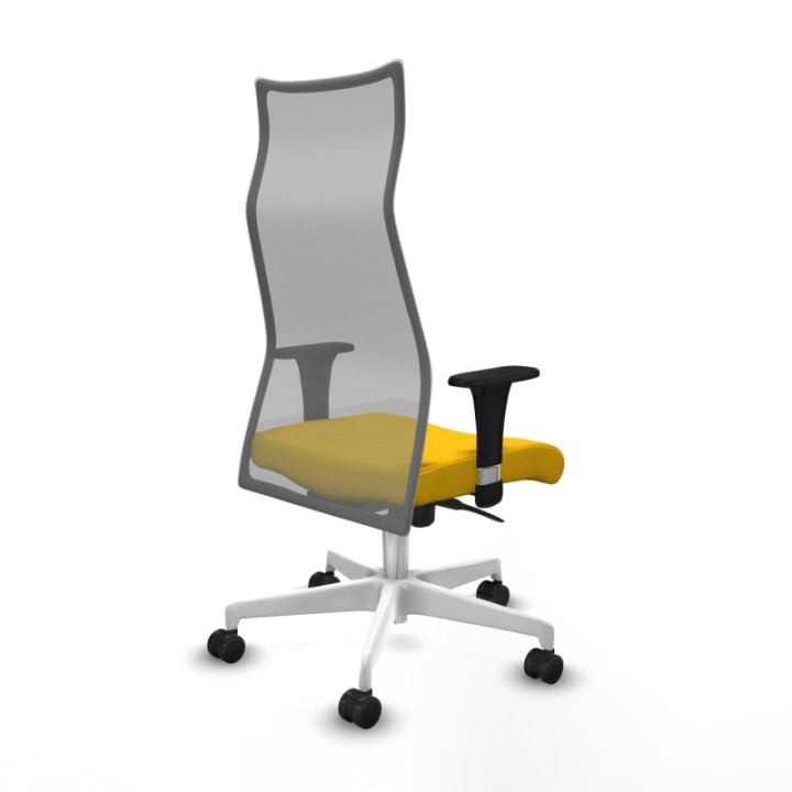 Albacete malla sincro malla gris bali amarillo brazos 1D base blanca ruedas 65 mm nailon