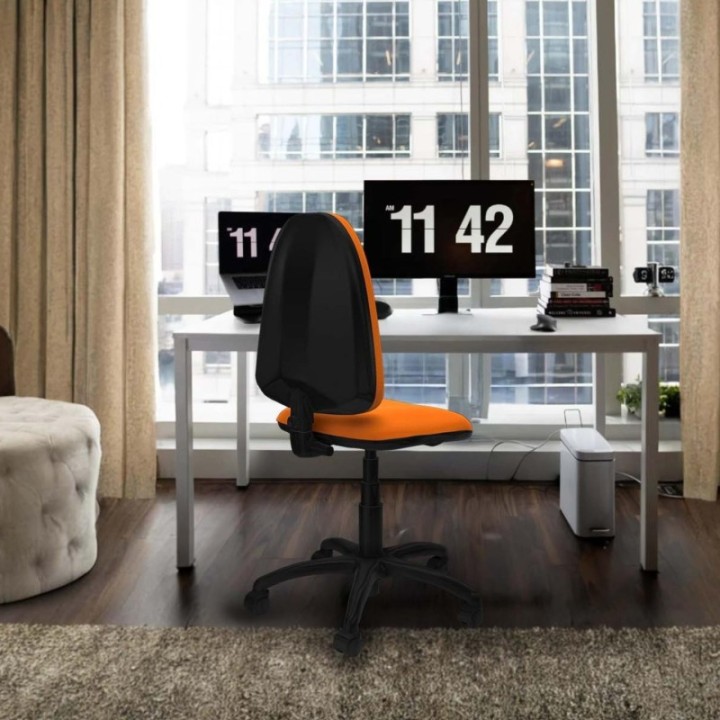 Aýna CP similpiel naranja sin brazos base poliamida ruedas nailon 50mm