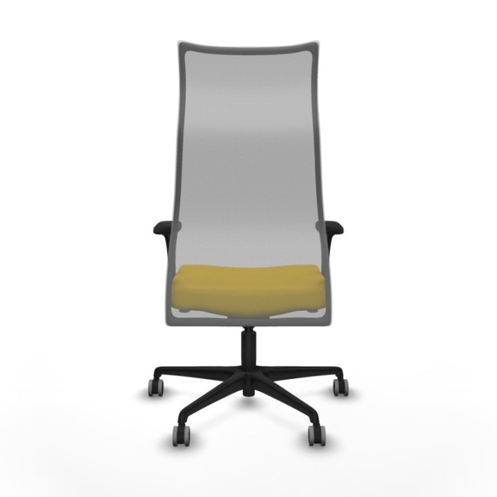 Albacete malla sincro malla gris bali amarillo brazos 1D base nailon ruedas 65mm engomadas