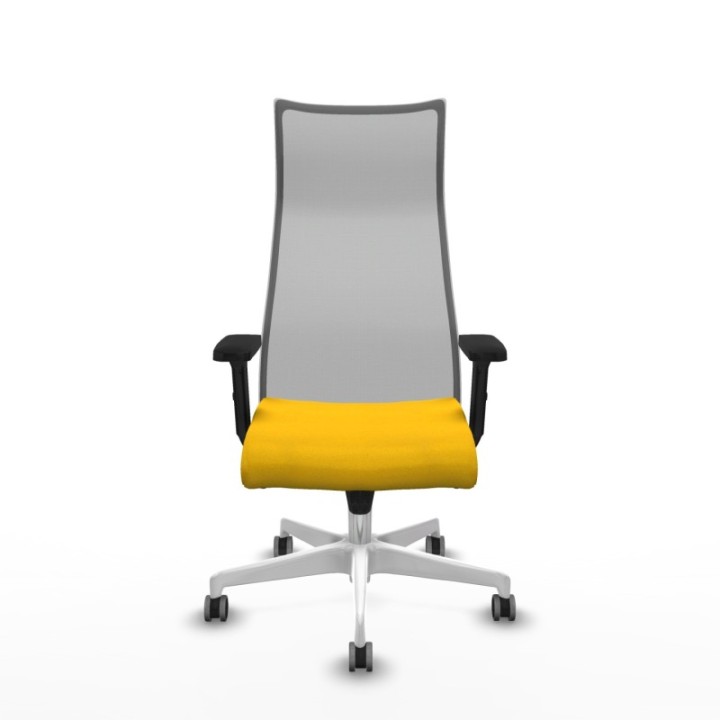 Albacete malla sincro malla gris bali amarillo brazos 2D base blanca ruedas 65mm engomadas