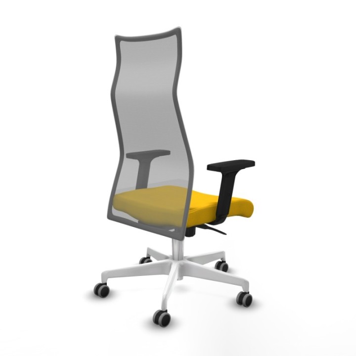 Albacete malla sincro malla gris bali amarillo brazos 2D base blanca ruedas 65mm engomadas