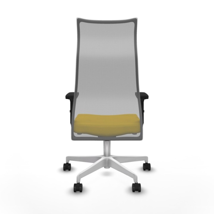 Albacete malla sincro malla gris bali amarillo brazos 2D base blanca ruedas 65 mm nailon