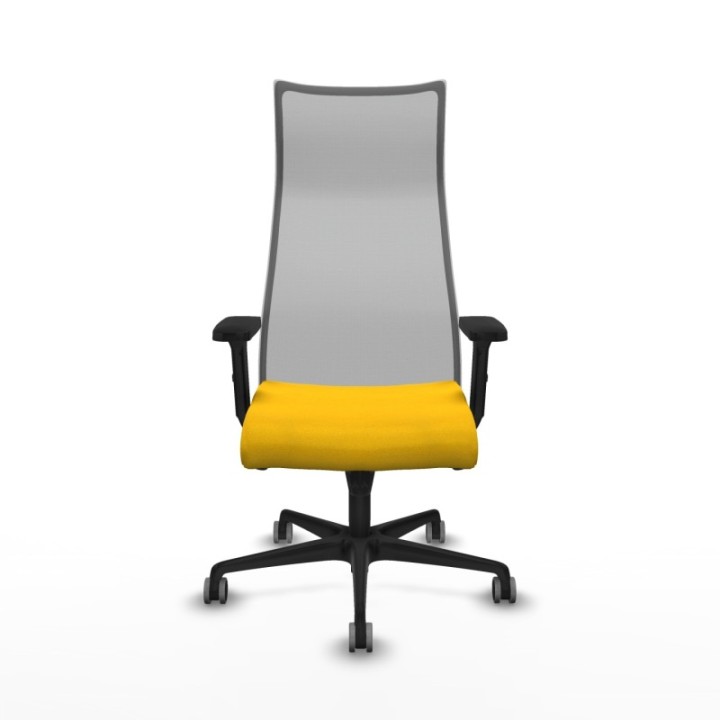 Albacete malla sincro malla gris bali amarillo brazos 2D base nailon ruedas 65mm engomadas