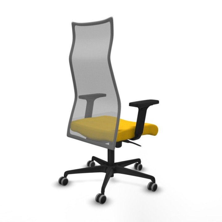 Albacete malla sincro malla gris bali amarillo brazos 2D base nailon ruedas 65mm engomadas