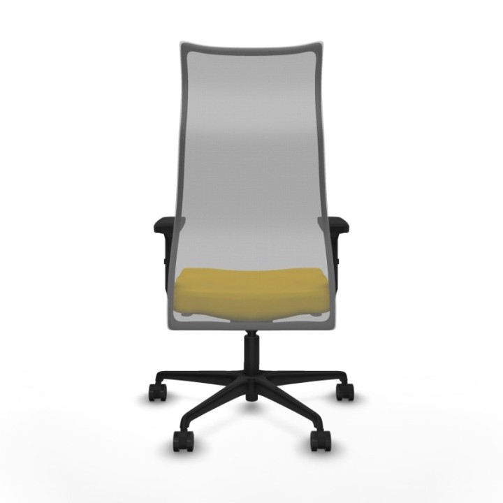 Albacete malla sincro malla gris bali amarillo brazos 2D base nailon ruedas 65 mm nailon