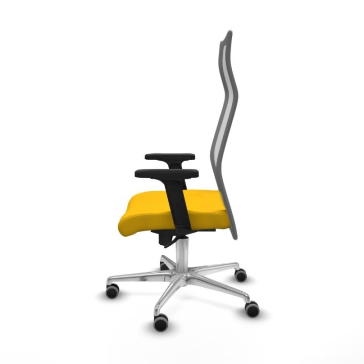 Albacete malla sincro malla gris bali amarillo brazos 2D base aluminio ruedas 65mm engomadas