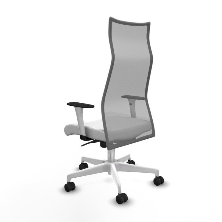 Albacete malla sincro malla gris bali blanco brazos blancos base blanca ruedas 65 mm nailon