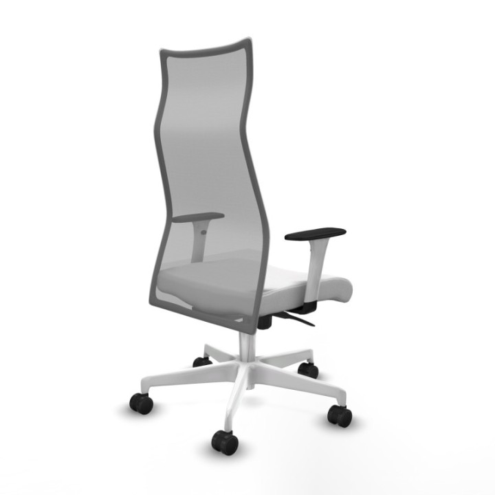 Albacete malla sincro malla gris bali blanco brazos blancos base blanca ruedas 65 mm nailon