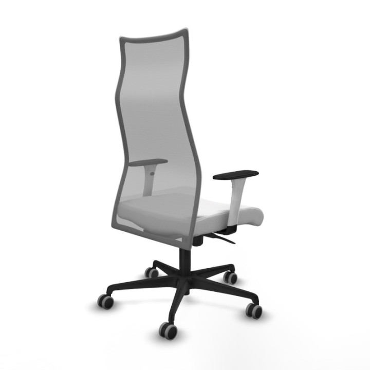 Albacete malla sincro malla gris bali blanco brazos blancos base nailon ruedas 65mm engomadas