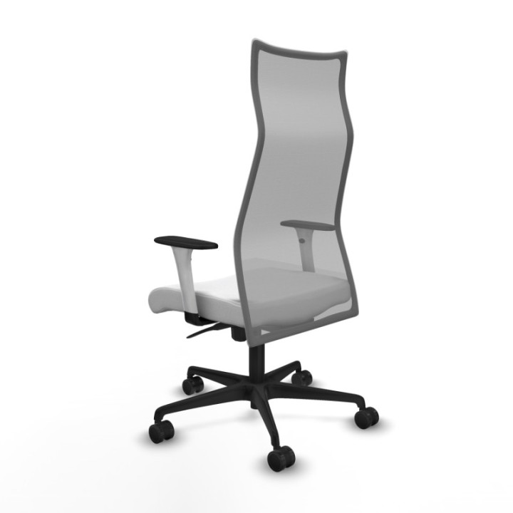 Albacete malla sincro malla gris bali blanco brazos blancos base nailon ruedas 65 mm nailon