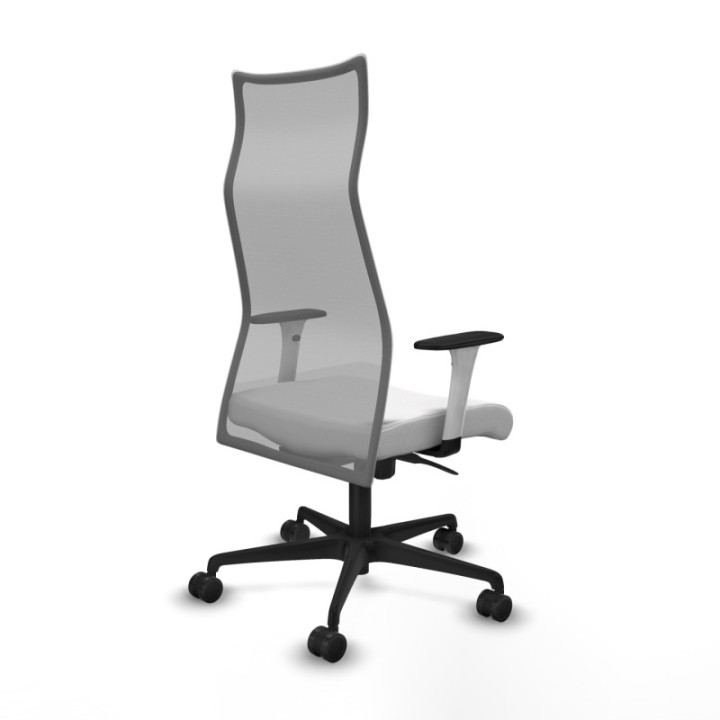 Albacete malla sincro malla gris bali blanco brazos blancos base nailon ruedas 65 mm nailon