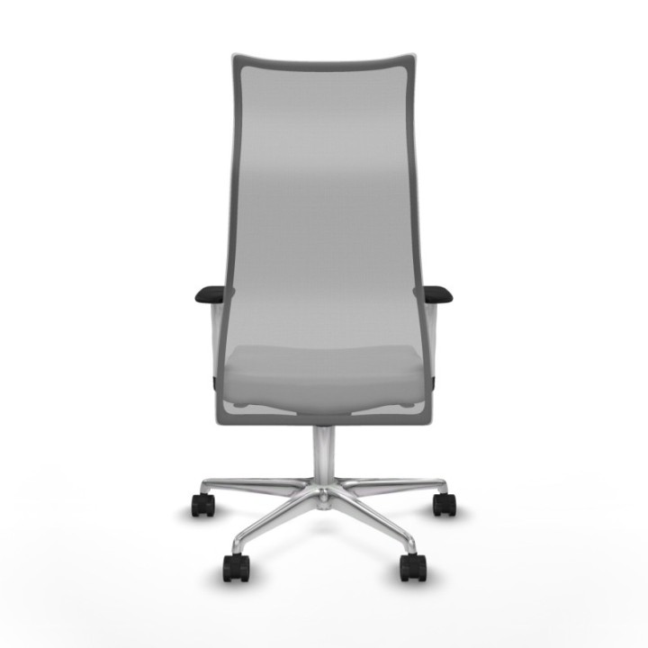 Albacete malla sincro malla gris bali blanco brazos blancos base aluminio ruedas 65 mm nailon