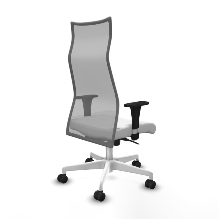 Albacete malla sincro malla gris bali blanco brazos 1D base blanca ruedas 65 mm nailon