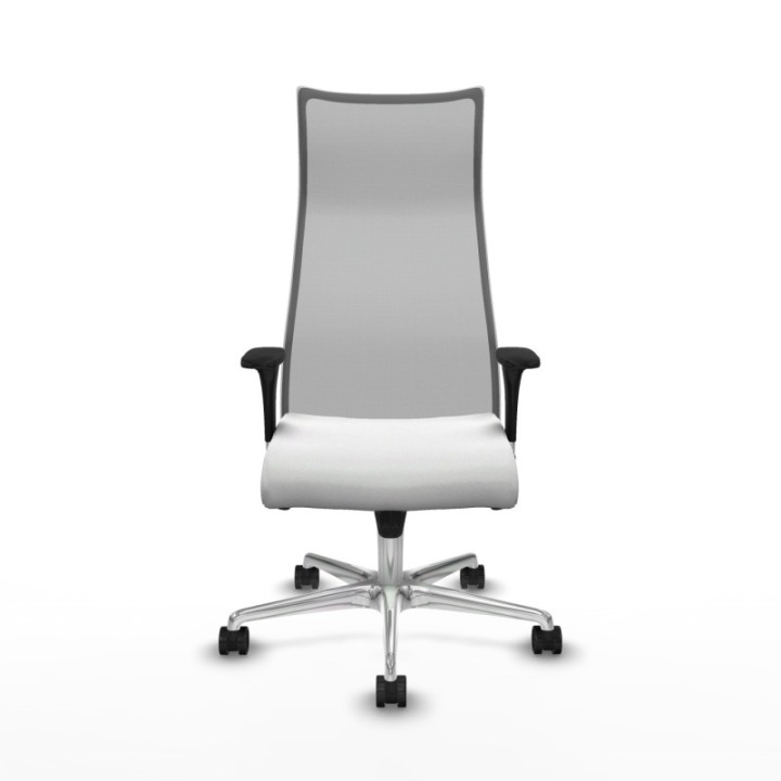 Albacete malla sincro malla gris bali blanco brazos 1D base aluminio ruedas 65 mm nailon