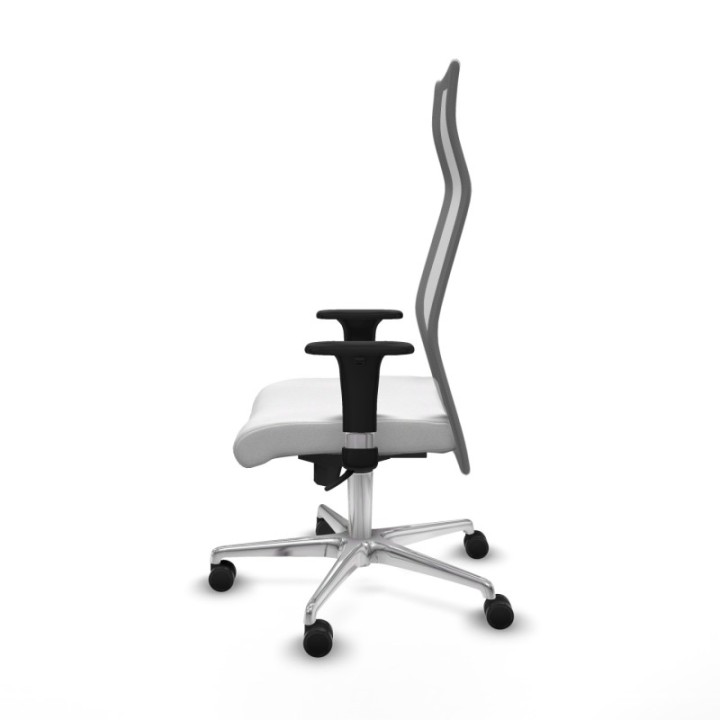 Albacete malla sincro malla gris bali blanco brazos 1D base aluminio ruedas 65 mm nailon