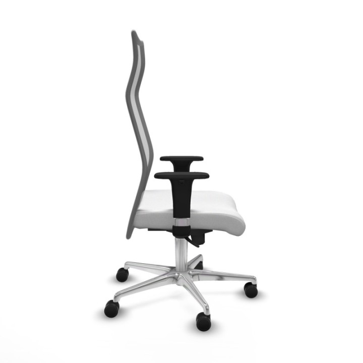 Albacete malla sincro malla gris bali blanco brazos 1D base aluminio ruedas 65 mm nailon