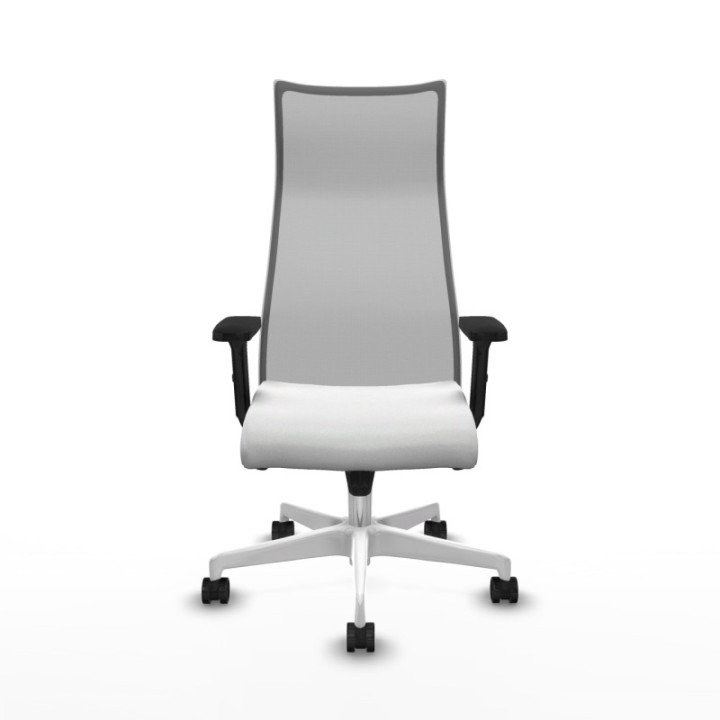 Albacete malla sincro malla gris bali blanco brazos 2D base blanca ruedas 65 mm nailon