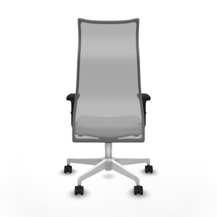 Albacete malla sincro malla gris bali blanco brazos 2D base blanca ruedas 65 mm nailon