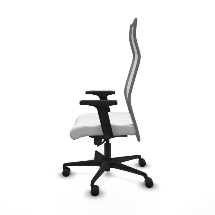 Albacete malla sincro malla gris bali blanco brazos 2D base nailon ruedas 65 mm nailon