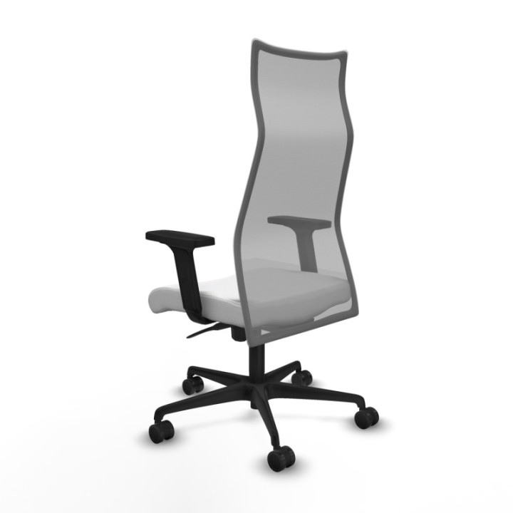 Albacete malla sincro malla gris bali blanco brazos 2D base nailon ruedas 65 mm nailon