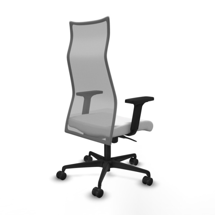 Albacete malla sincro malla gris bali blanco brazos 2D base nailon ruedas 65 mm nailon